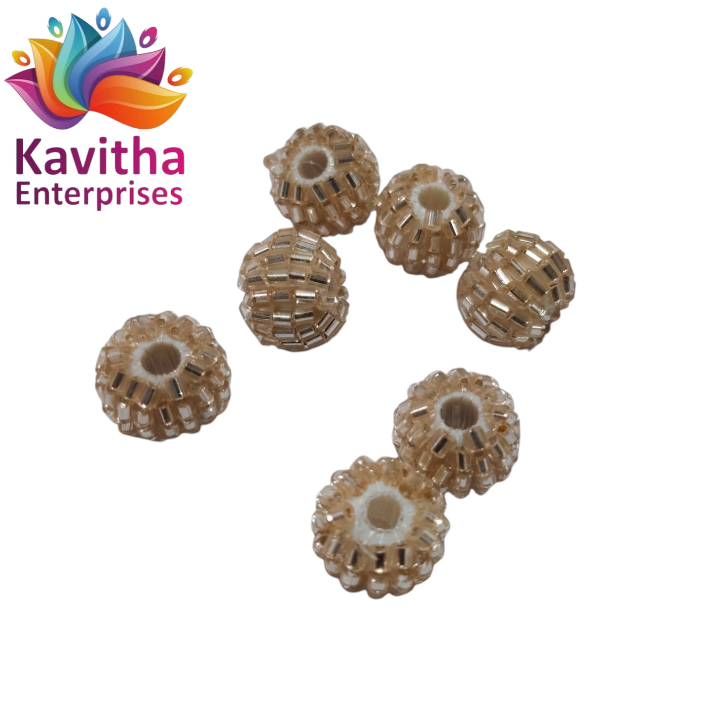 10mm Designer Cut Ball Beads for Saree Tassels & Jewellery Making – Pack of 20 pcs | Premium Decorative Craft Beads