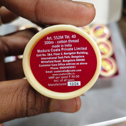 Griffin 40 Cotton Thread – 300m Spools | Extra Strong Eyebrow & Stitching Thread | 100% Cotton | Durable Thread for Tailoring, Embroidery, Crafting & Beauty Use – Pack of 15 (White)