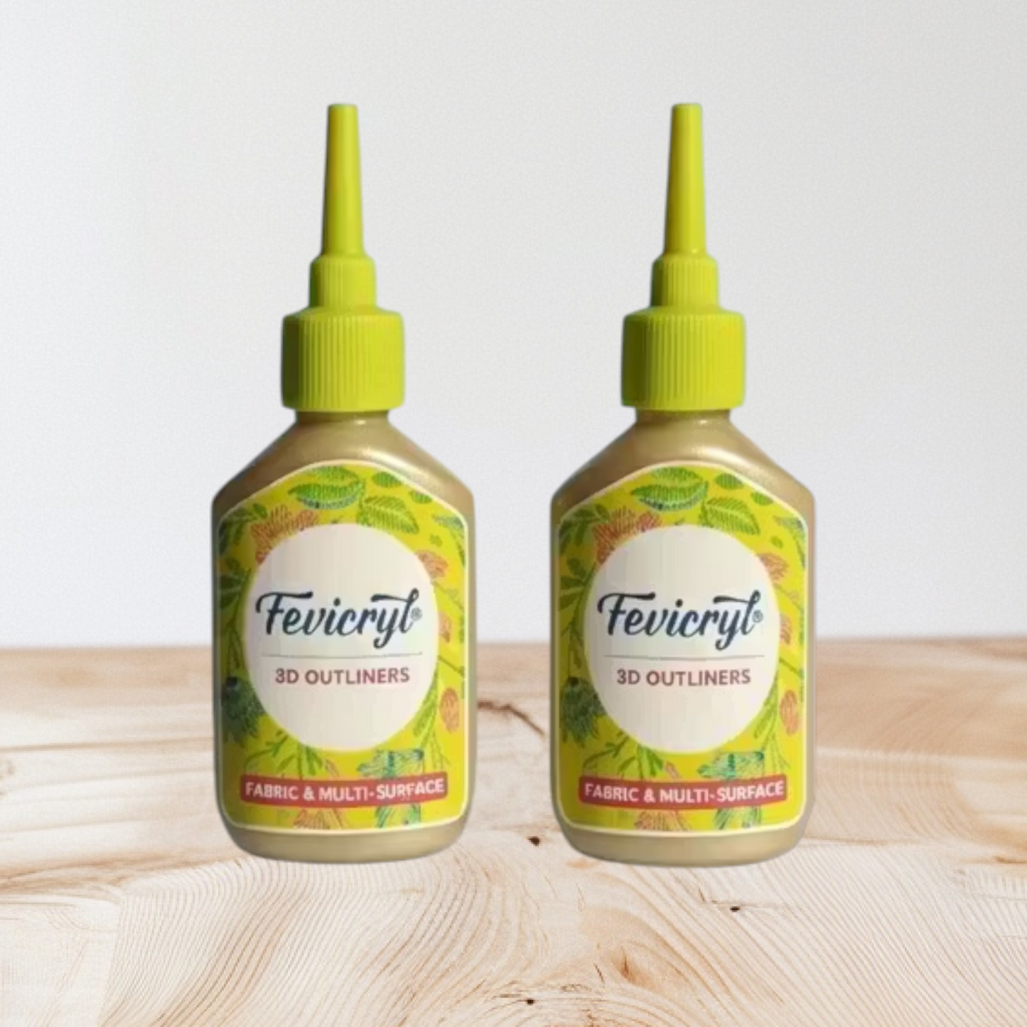 Fevicryl 3D Outliners Pearl Metallic Gold 352 – Fabric & Multi-Surface | Pack of 2 | Kavitha Enterprises