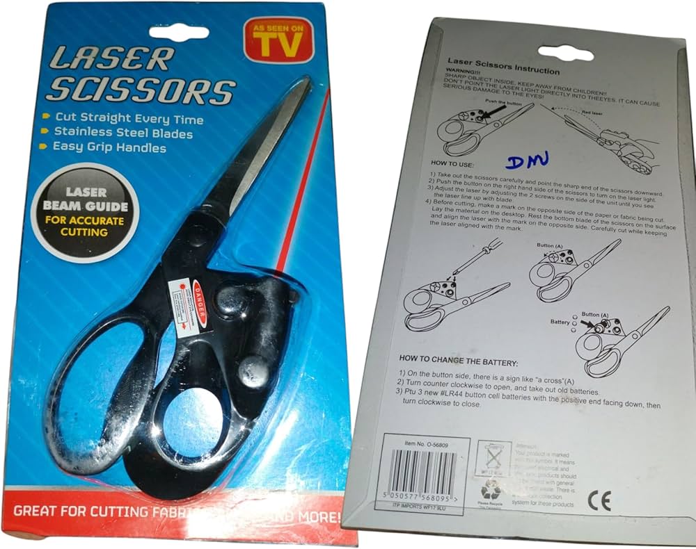 Laser Guided Cutting Scissors | Straight Line Laser Scissor for Fabric, Paper & Craft Work