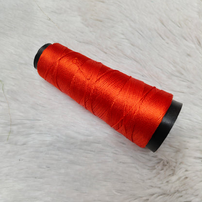 Kamal Kahdi Crochet Cone Threads, Dark Orange (Shade No.95) Color, Pack of 1 Cones