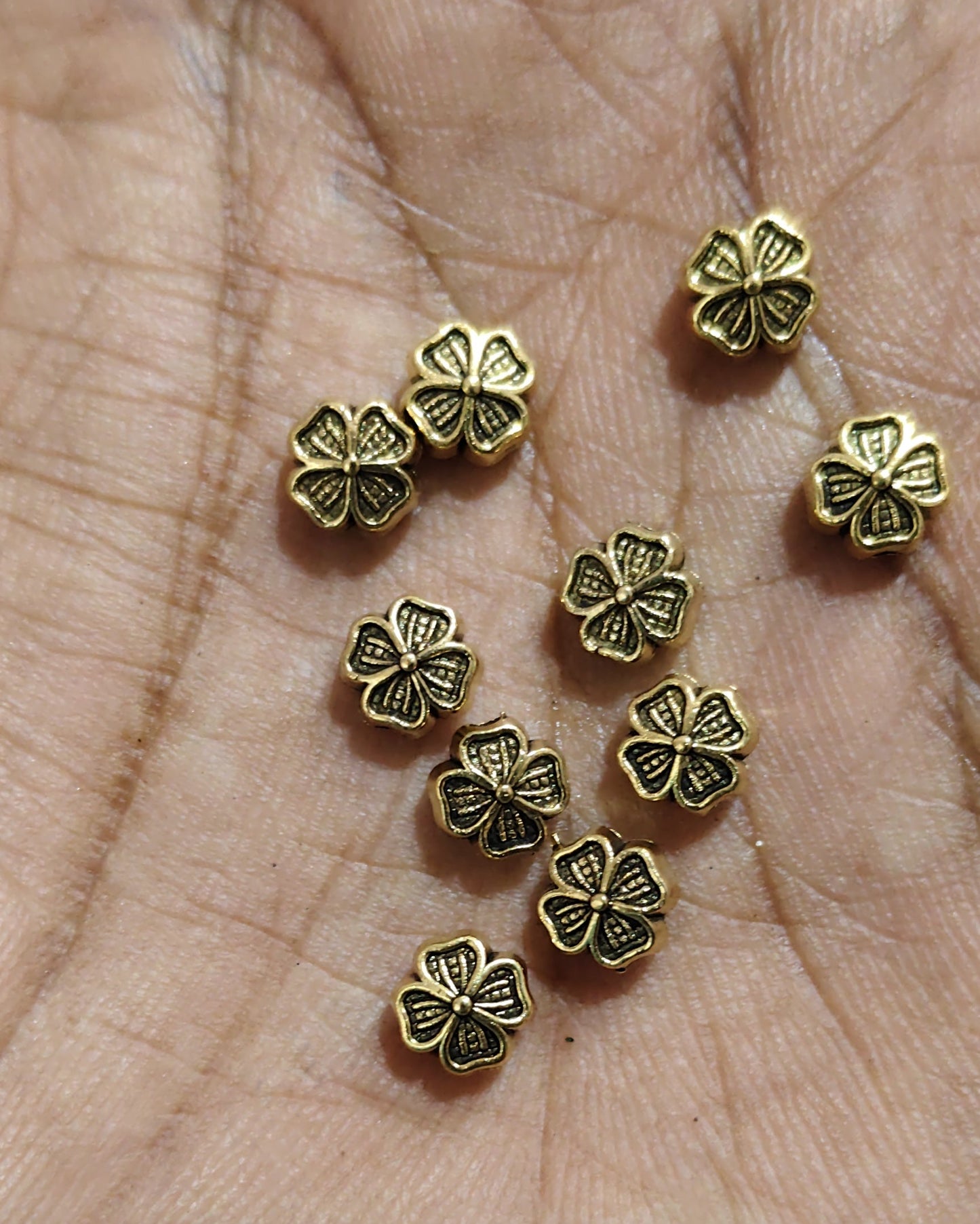 Antique Metal Gold Beads, For Jewelry ,Bracelet ,Necklace , Saree Tassels Making Sold By 40 Gram (Approx 80 Beads )