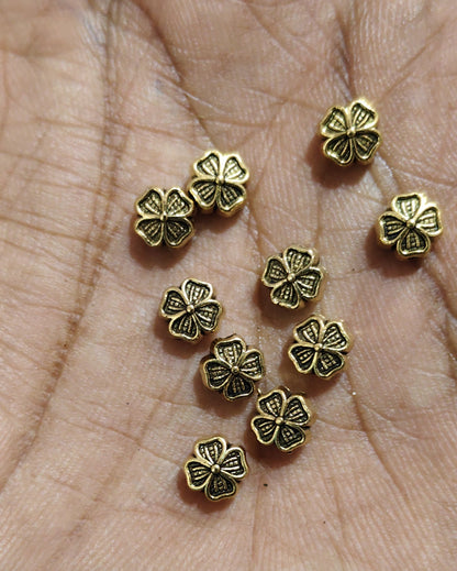 Antique Metal Gold Beads, For Jewelry ,Bracelet ,Necklace , Saree Tassels Making Sold By 40 Gram (Approx 80 Beads )