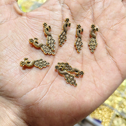 Antique metal  Gold Peacock Charms for Jewellery Making – Metal Peacock Pendant Charms for Earrings, Necklace, Bracelet & DIY Craft Projects | Pack of 40 Grams | Kavitha Enterprises