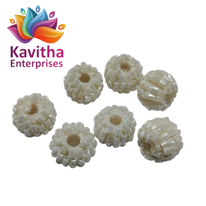 10mm Designer Cut Ball Beads for Saree Tassels & Jewellery Making – Pack of 20 pcs | Premium Decorative Craft Beads